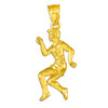 Track Runner Gold Pendant Necklace