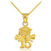 Gold 2015 Graduation Charm Necklace