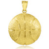 Hammered Gold Basketball Sports Pendant