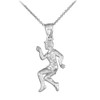 Track Runner Silver Pendant Necklace