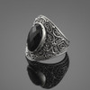 Black Onyx Silver Statement Ring