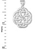 White Gold Triquetra Celtic Trinity Pendant Necklace