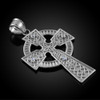 Sterling Silver Celtic Cross Diamond Pendant Necklace