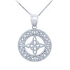 White Gold Round Trinity Knot Pendant Necklace