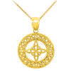 Gold Round Trinity Knot Pendant Necklace