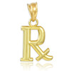 Gold Rx Prescription Symbol Charm Pendant Necklace