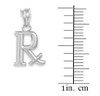 White Gold Rx Prescription Symbol Charm Pendant Necklace