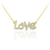 14K Gold "Love" Diamond Necklace