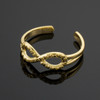 Gold Infinity Toe Ring with Hearts Texture