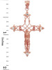Rose Gold Crucifix Pendant - The Fleur-de-Lis Crucifix