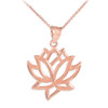 Lotus Flower Rose Gold  Pendant Necklace