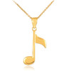 Gold Eighth Note Pendant Necklace