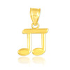 Gold Beamed Eighth Note Pendant