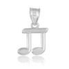 White Gold Beamed Eighth Note Pendant