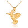 Gold Hummingbird Pendant Necklace