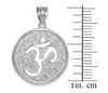 White Gold Om Medallion Pendant Necklace