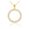 14K Gold Eternity Circle of Life Diamond Pendant Necklace