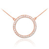14K Rose Gold Eternity Circle of Life Diamond Necklace