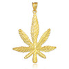 Gold Marijuana Leaf Cannabis Pendant