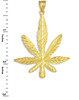 Gold Marijuana Leaf Cannabis Pot Pendant