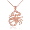 Rose Gold Scorpion Pendant Necklace