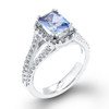 14k White Gold Aquamarine Halo Engagement Ring