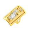 Two-tone Gold Saint Jude Fancy Ring 0.9 Inch