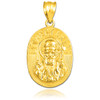 Gold Saint Nectarios Medallion Charm Pendant