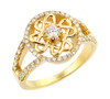 Yellow Gold Trinity Knot Diamond Wedding Ring