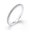 14k White Gold Thin Diamond Studded Eternity Wedding Band