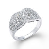 14k White Gold Knot Design Filigree Diamond Ring