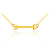 14k Gold Sideways Arrow Necklace