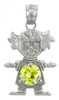 White Gold Baby Girl CZ Yellow Topaz  Birthstone Charm