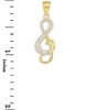 Diamond Studded Gold Treble Clef Music Pendant Necklace