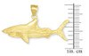 Gold Shark Textured Pendant Necklace