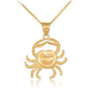 Gold Crab Charm Pendant Necklace