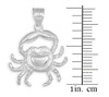 White Gold Crab Charm Pendant Necklace