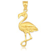 yellow gold flamingo pendant
