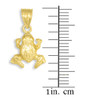Textured Gold Frog Charm Pendant Necklace