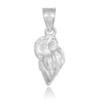 White Gold Conch Shell Charm Pendant Necklace