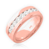 Rose gold diamond wedding band