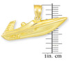 Polished Gold Speed Boat Pendant Necklace