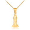 Polished Gold Lighthouse Charm Pendant Necklace