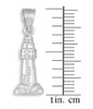 Polished White Gold Lighthouse Charm Pendant Necklace
