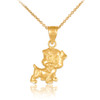 Gold Cute Puppy Charm Necklace
