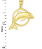 Gold Hoop Jumping Dolphin Pendant