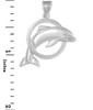 Sterling Silver Hoop Jumping Dolphin Pendant