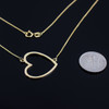 14K Gold Sideways Open Heart Necklace