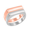 White Gold Stackable Unisex Signet Ring