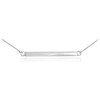 14K Solid White Gold Straight Bar Necklace